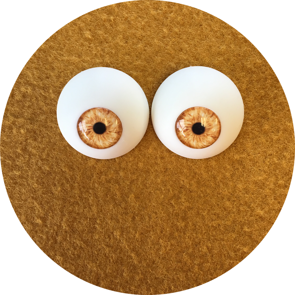 50mm Flat Puppet Eyes with Cabachon Iris - AMBER